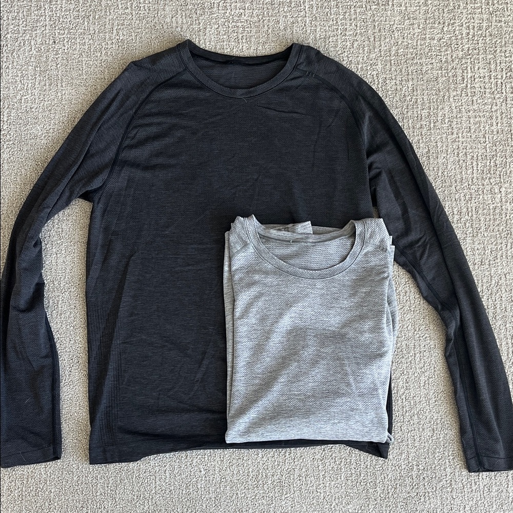 lululemon athletica Long Sleeve Shirts - Black and Gray